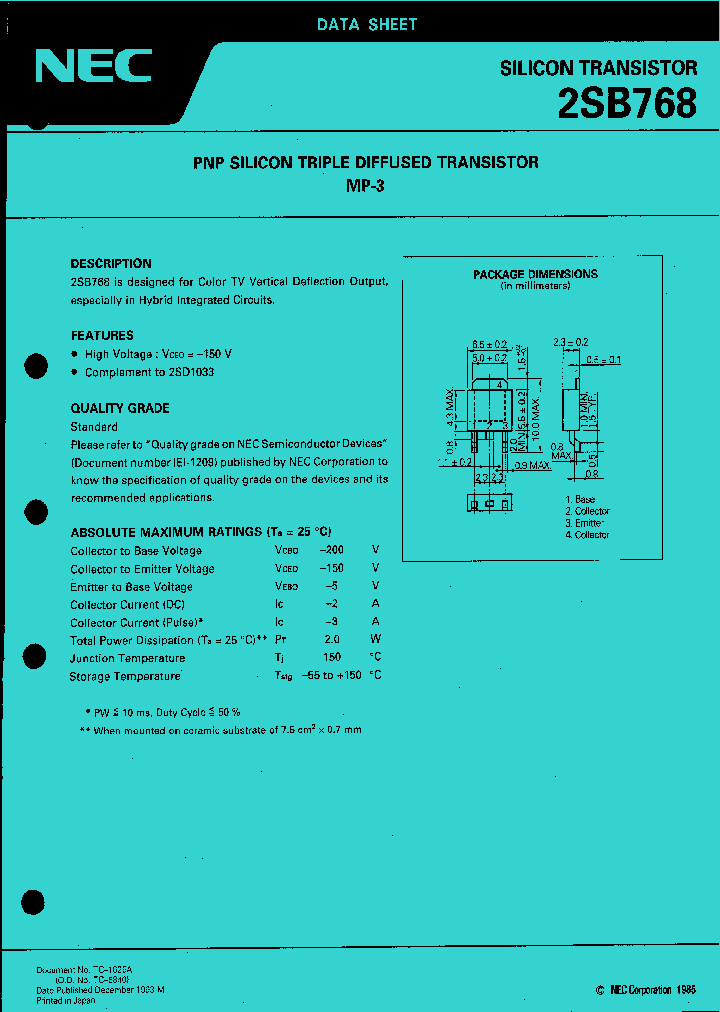 2SB768_6914.PDF Datasheet
