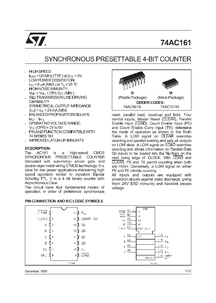 74AC161_104447.PDF Datasheet