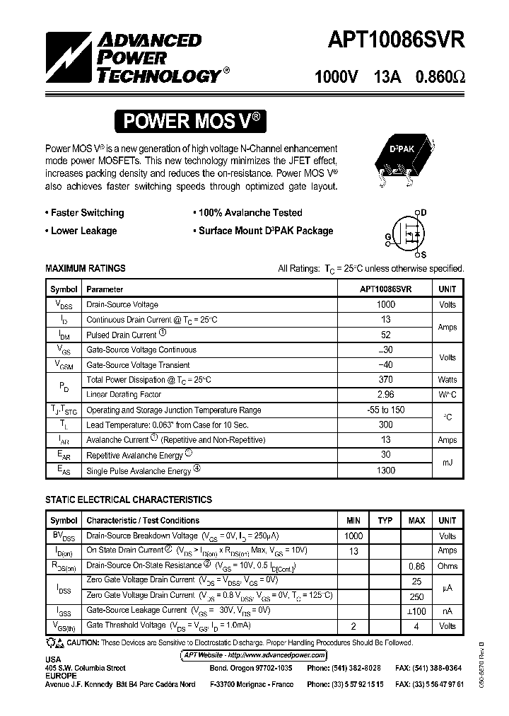 APT10086SVR_128274.PDF Datasheet