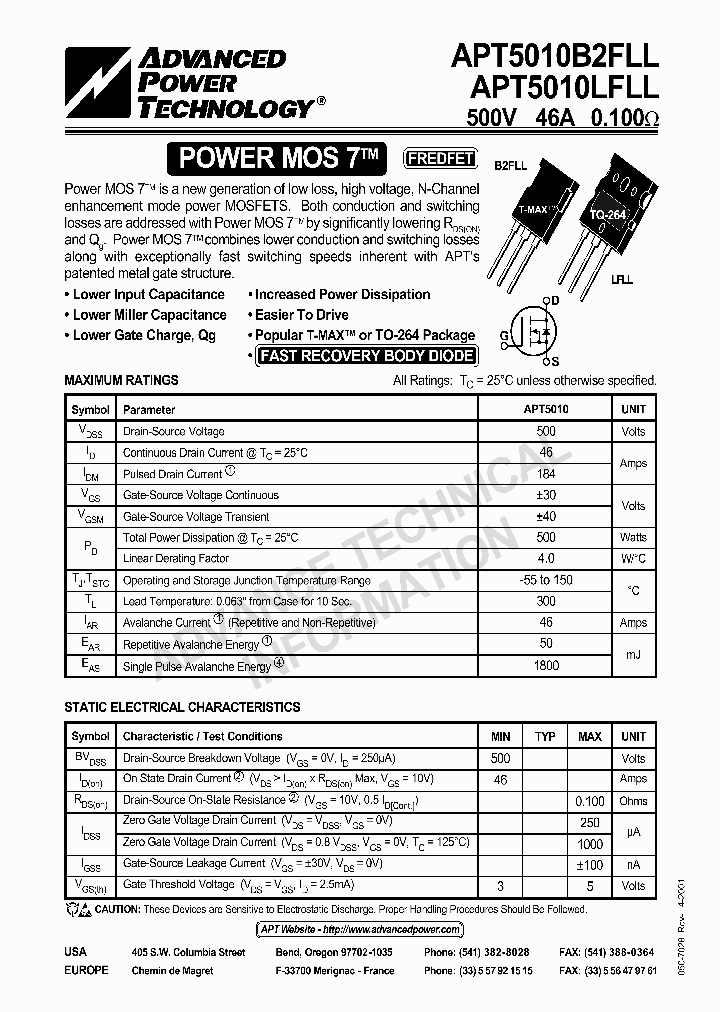 APT5010B2_42217.PDF Datasheet