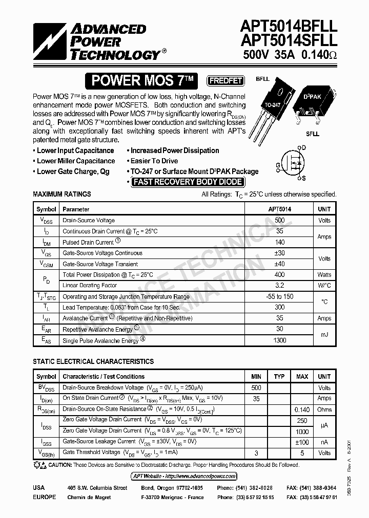 APT5014BFLL_42242.PDF Datasheet