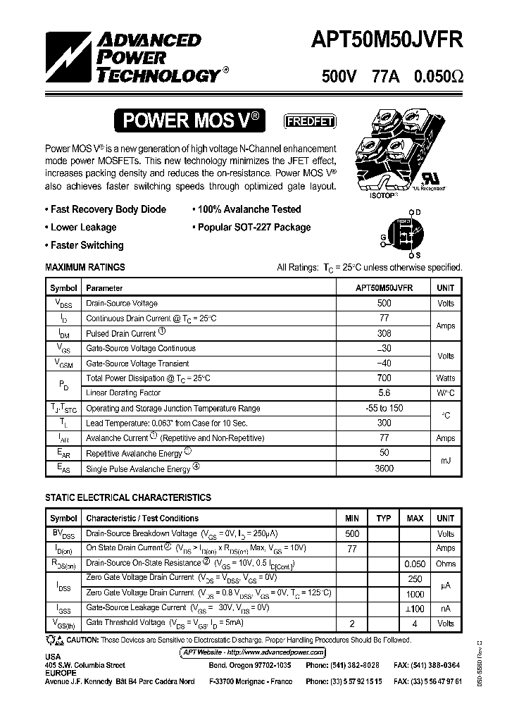 APT50M50JVFR_42307.PDF Datasheet