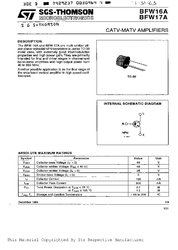 BFW16A_189357.PDF Datasheet