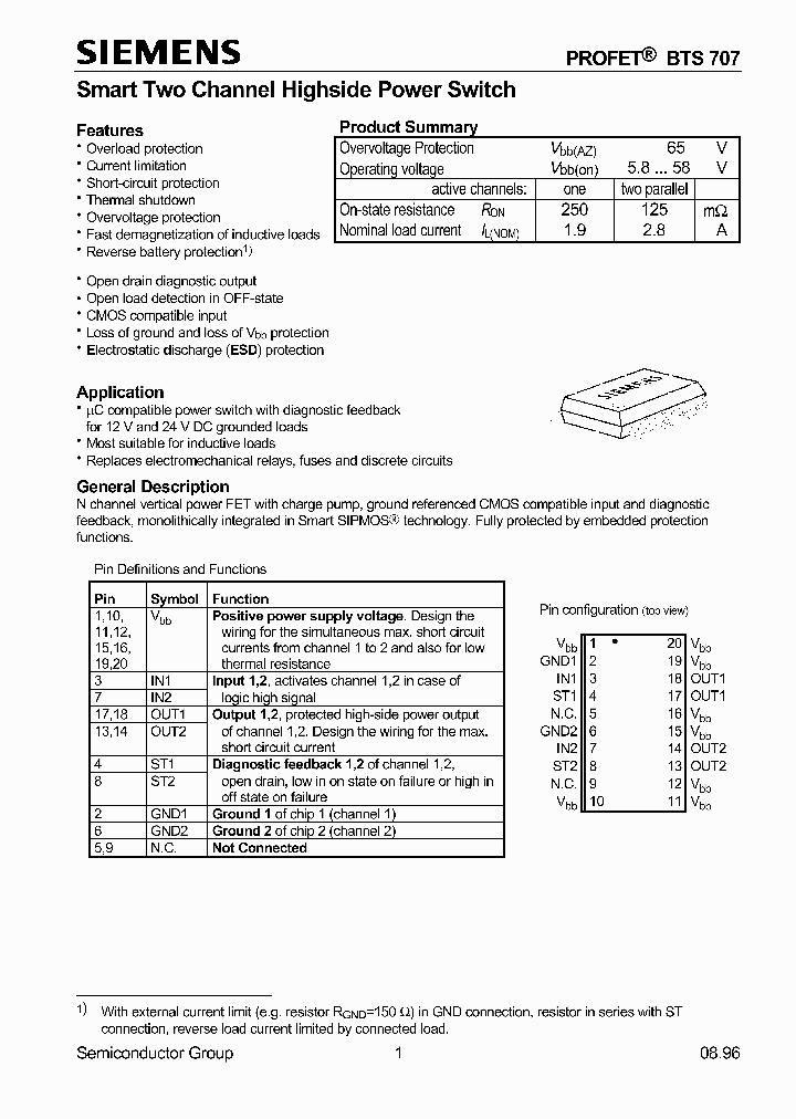 BTS707_63150.PDF Datasheet