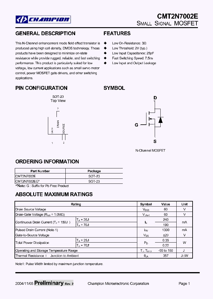 CMT2N7002E_17163.PDF Datasheet