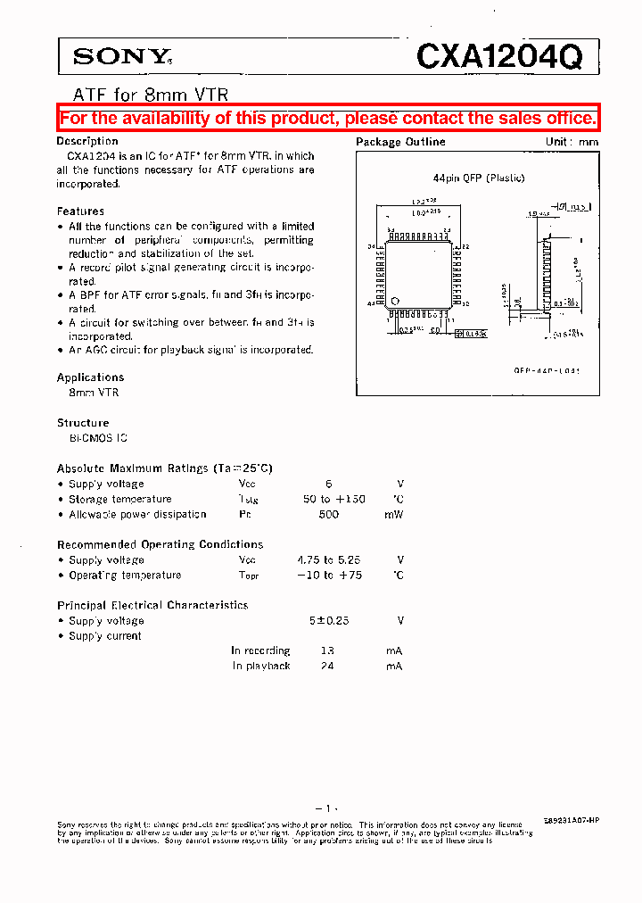 CXA1204Q_23510.PDF Datasheet