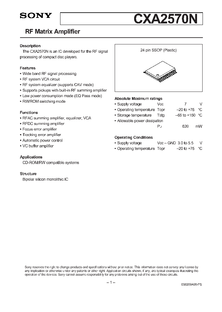 CXA2570_118264.PDF Datasheet