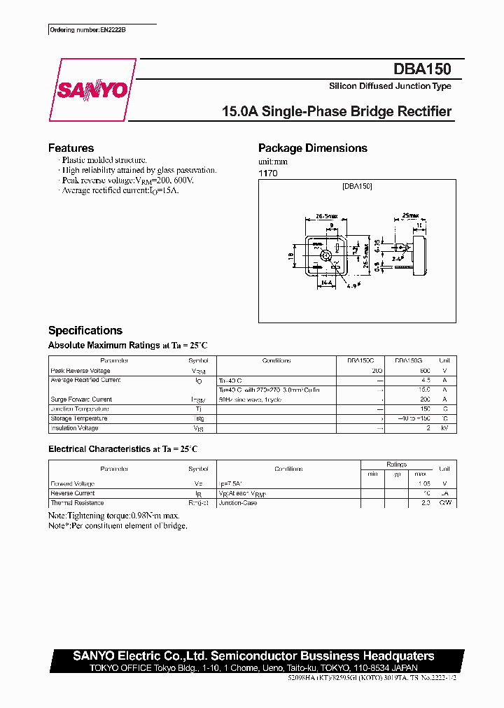 DBA150_179808.PDF Datasheet