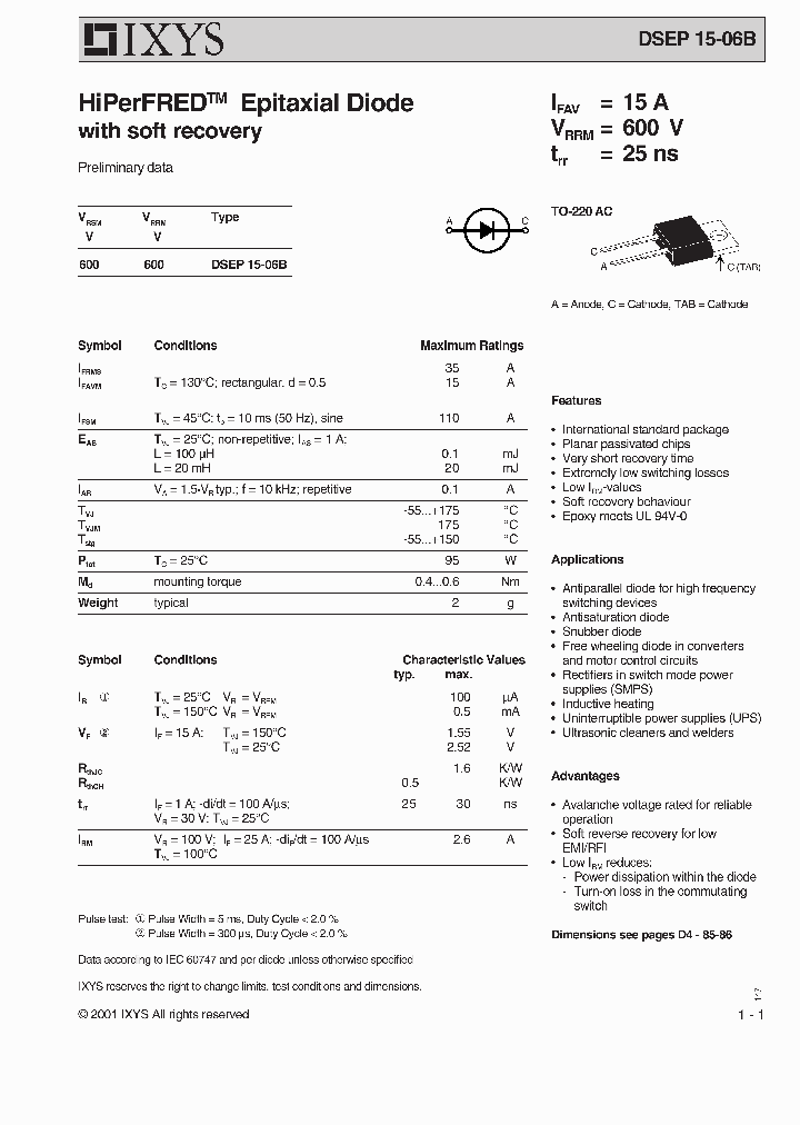 DSEP15-06B_188992.PDF Datasheet