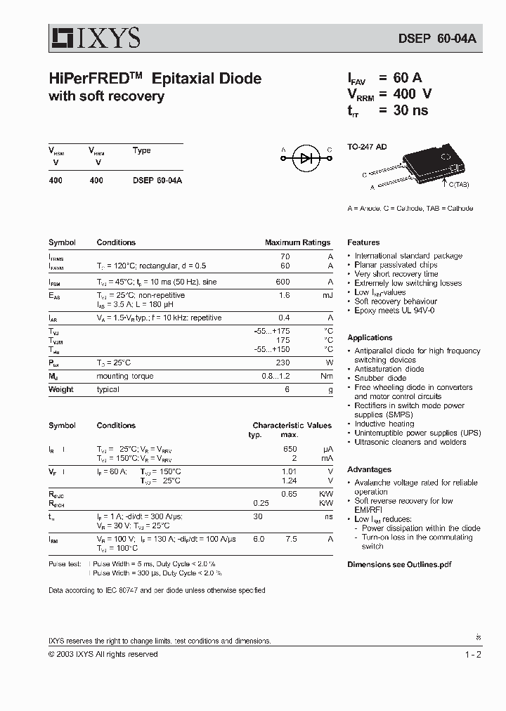 DSEP60-04_189002.PDF Datasheet