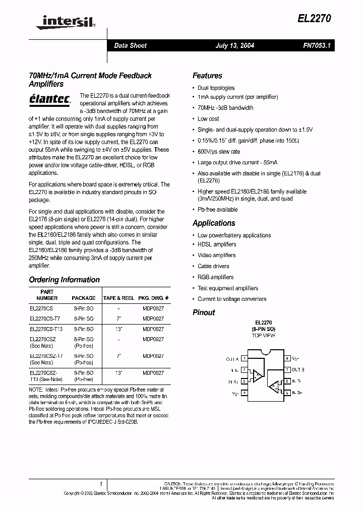 EL2270_111072.PDF Datasheet