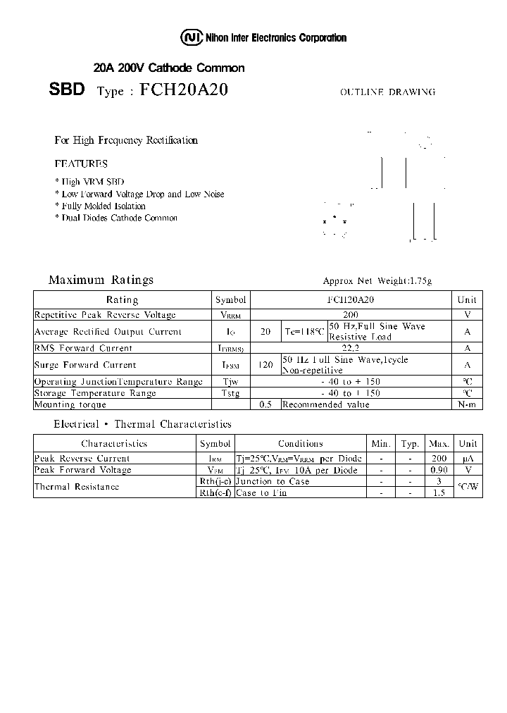 FCH20A20_106688.PDF Datasheet