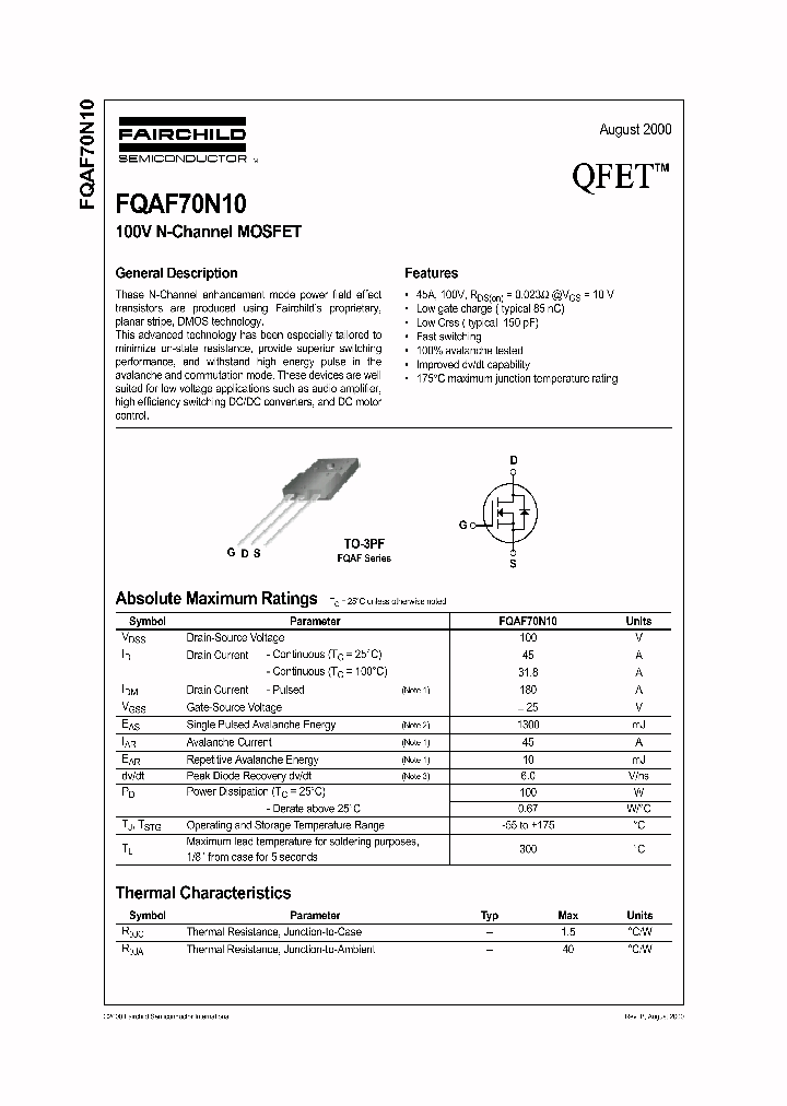 FQAF70N10_175082.PDF Datasheet