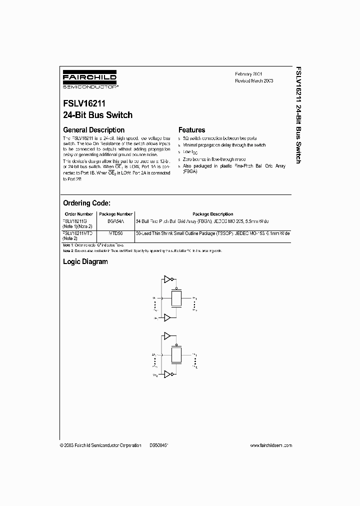 FSLV16211_49246.PDF Datasheet