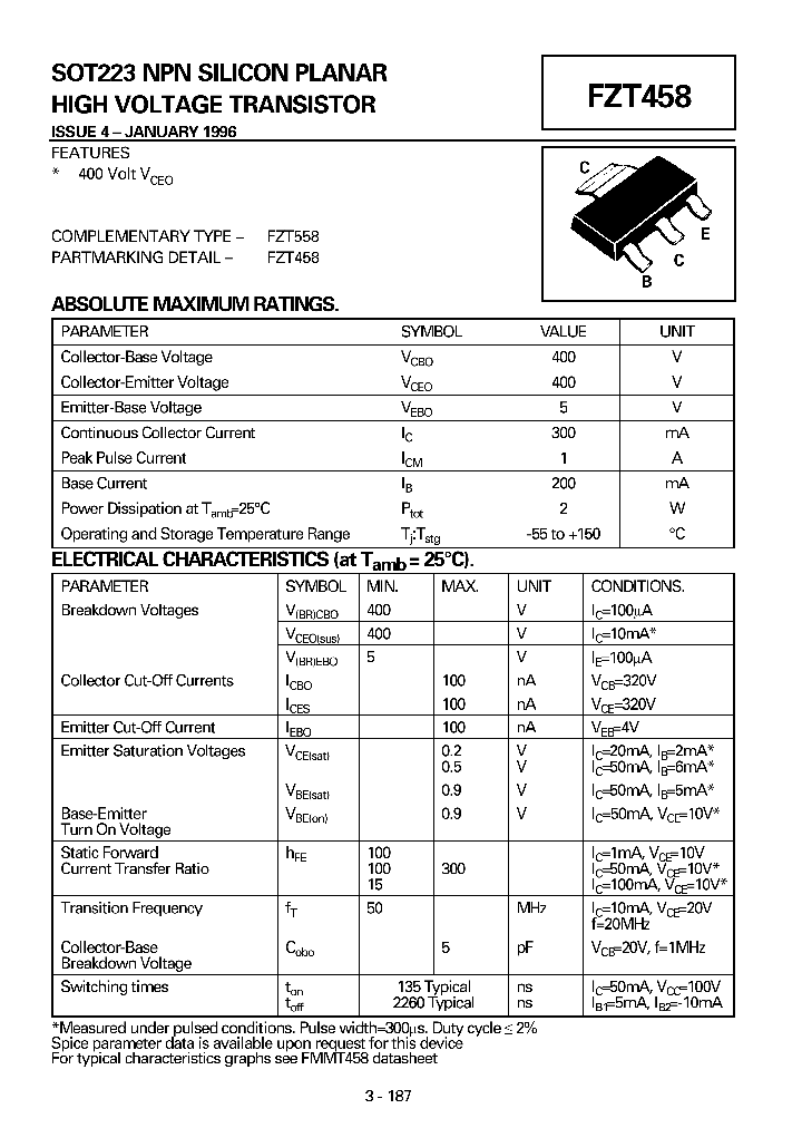 FZT458_72994.PDF Datasheet