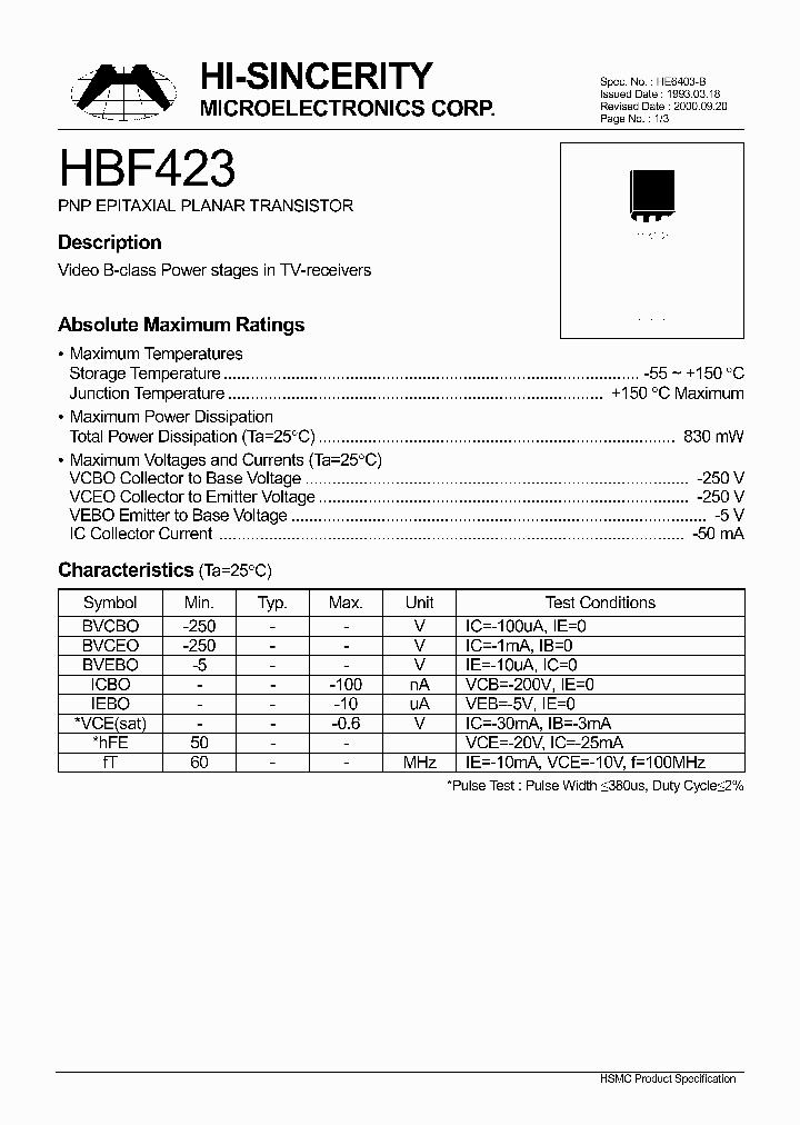 HBF423_180291.PDF Datasheet