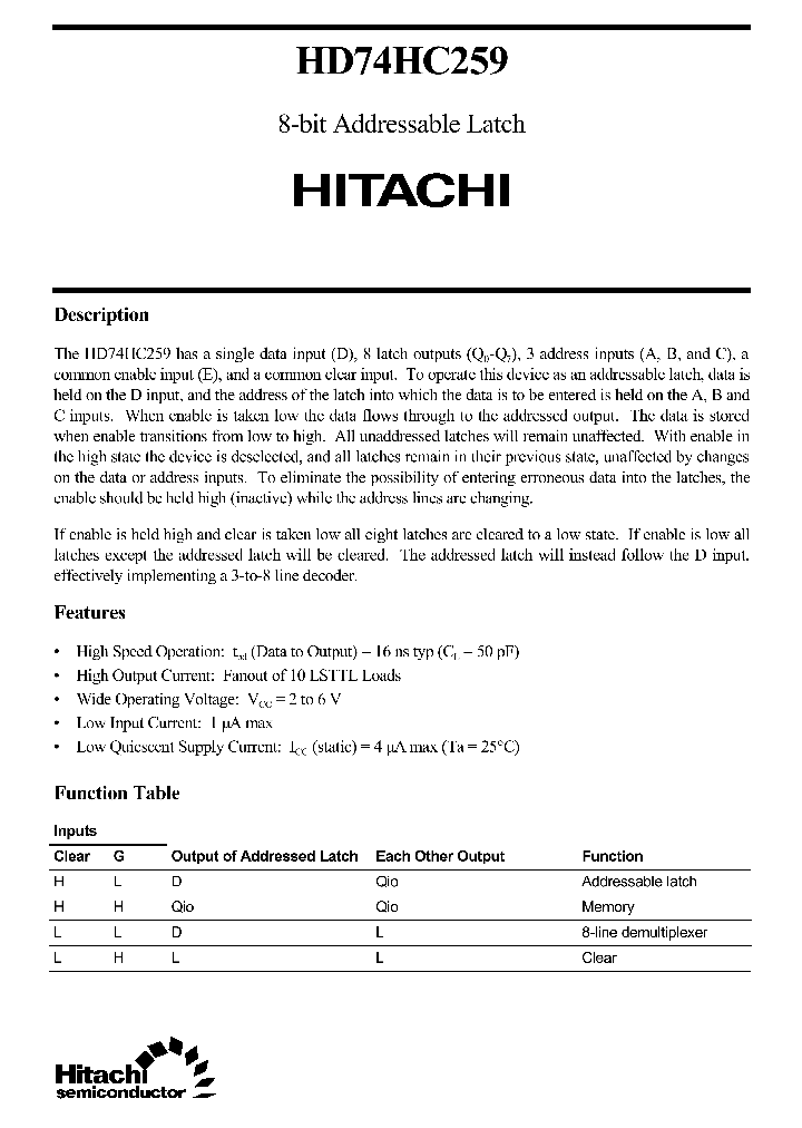 HD74HC259_95608.PDF Datasheet