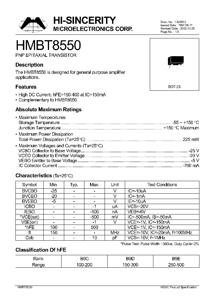 HMBT8550_40025.PDF Datasheet