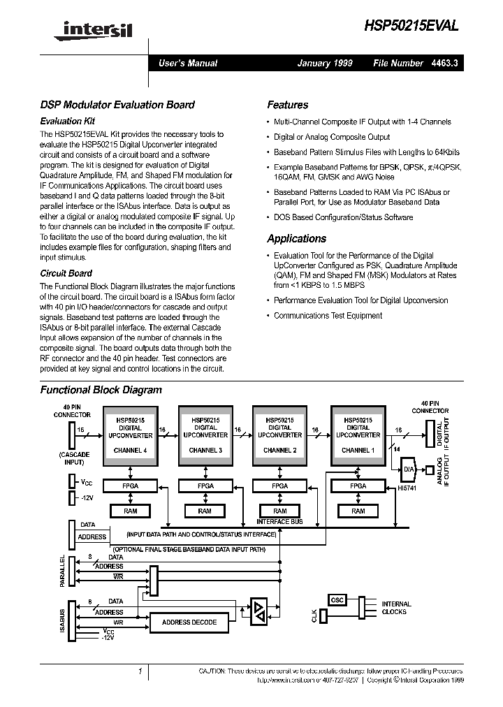 HSP50215EVAL_79089.PDF Datasheet