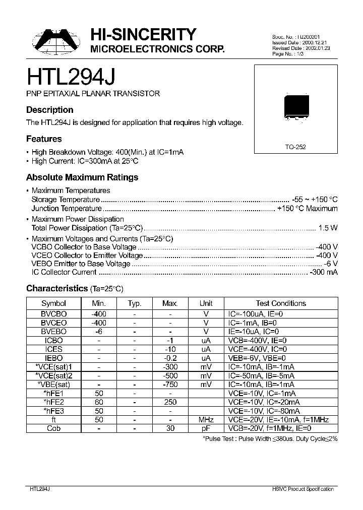 HTL294J_67282.PDF Datasheet
