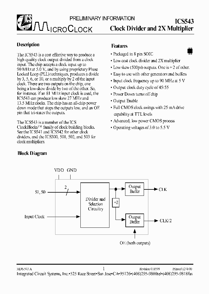 ICS543_40330.PDF Datasheet