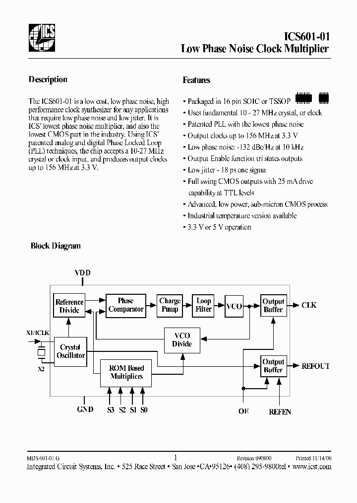 ICS601-01_84625.PDF Datasheet