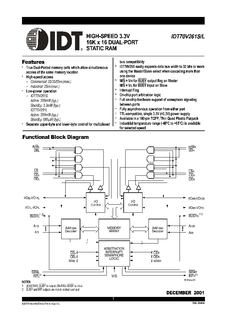 IDT70V261L_57774.PDF Datasheet