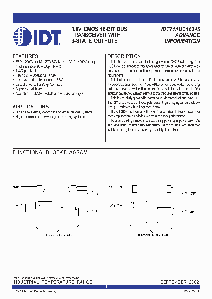 IDT74AUC16245_60936.PDF Datasheet