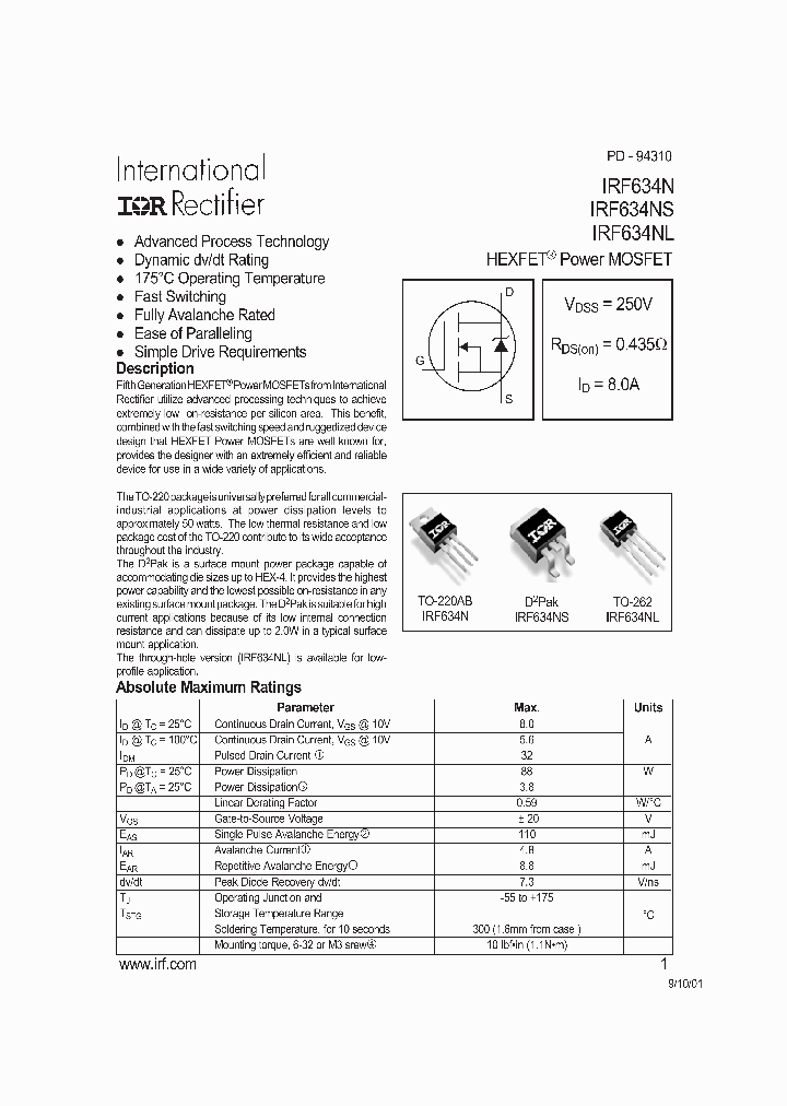 IRF634N_154175.PDF Datasheet