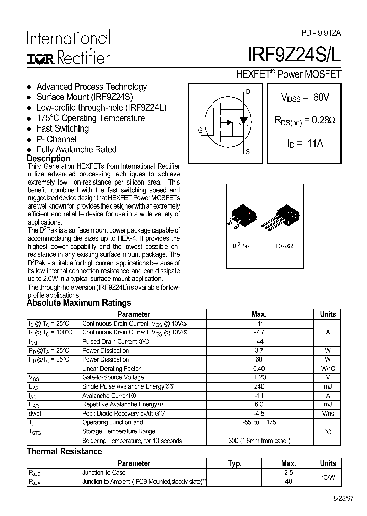 IRF9Z24L_5955.PDF Datasheet