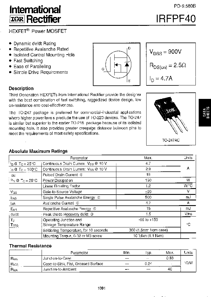 IRFPF40_188743.PDF Datasheet