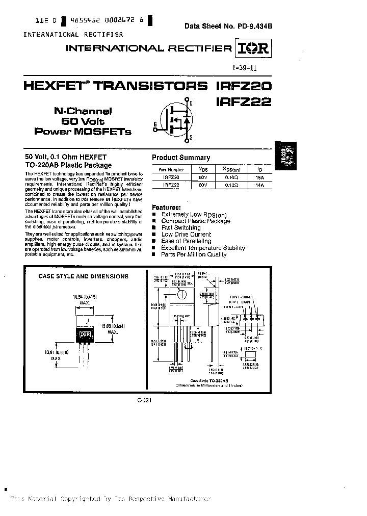 IRFZ20_174291.PDF Datasheet