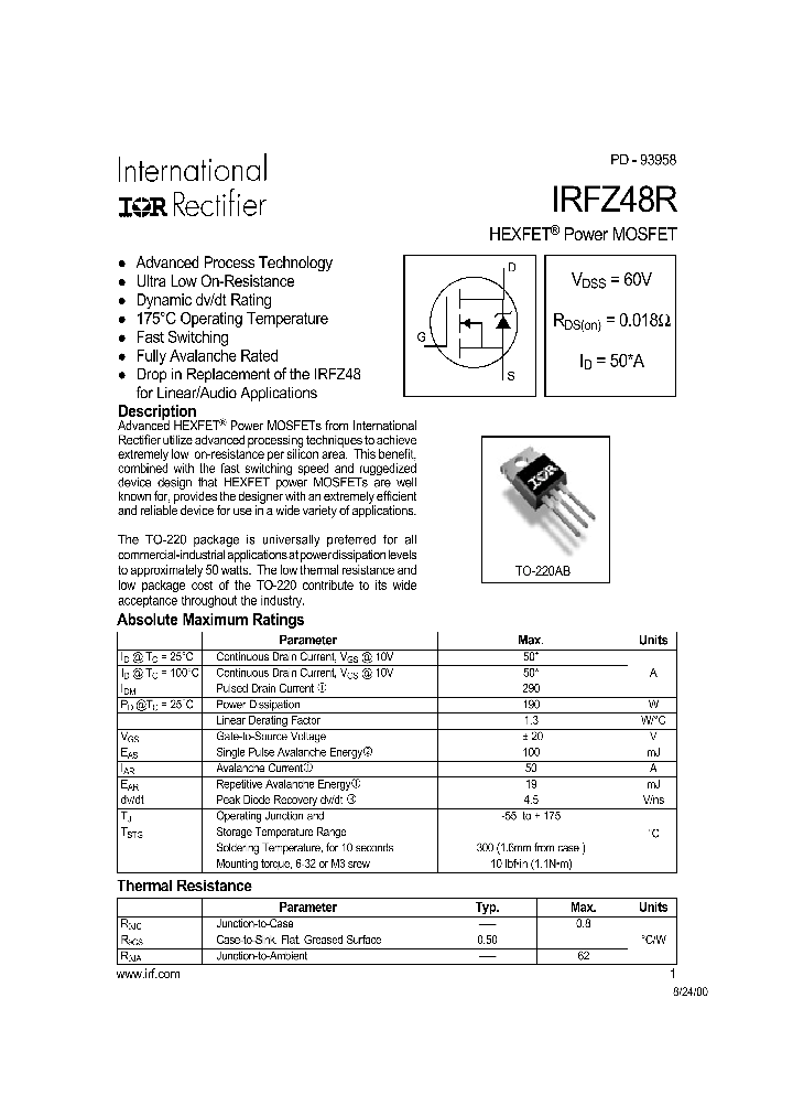 IRFZ48_150573.PDF Datasheet