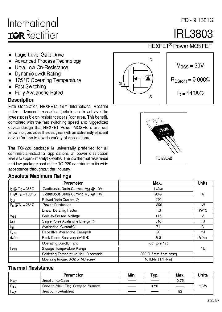 IRL3803_133512.PDF Datasheet