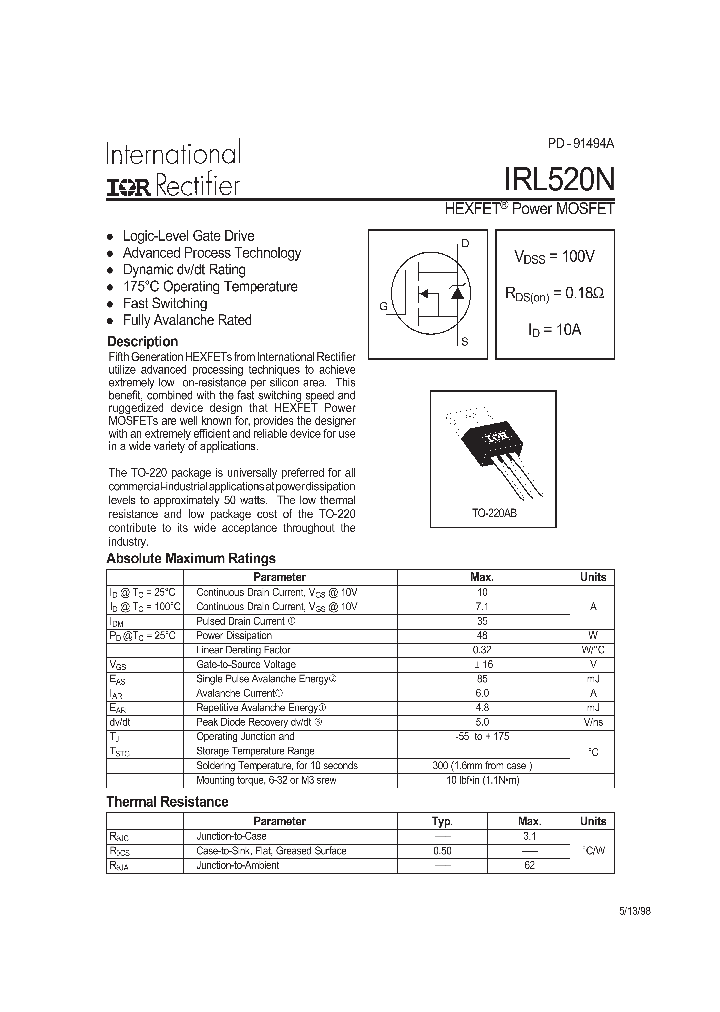 IRL520N_179537.PDF Datasheet