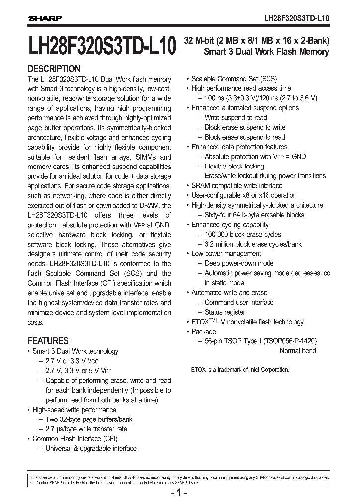 LH28F320S3TD-L10_108931.PDF Datasheet