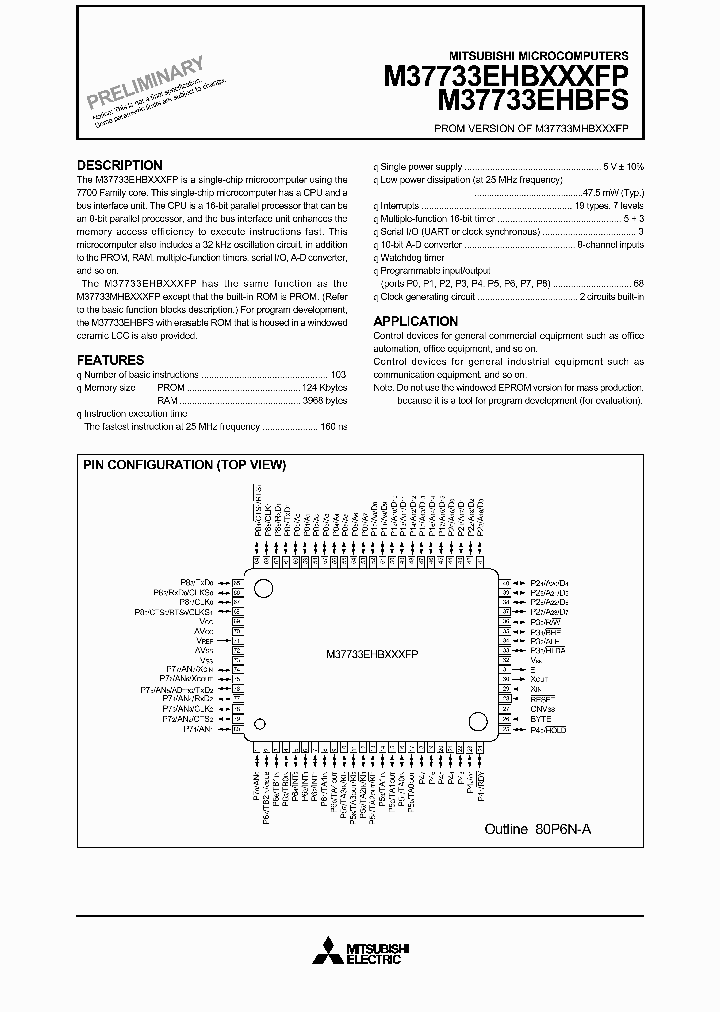 M37733EHBXXXFP_29108.PDF Datasheet