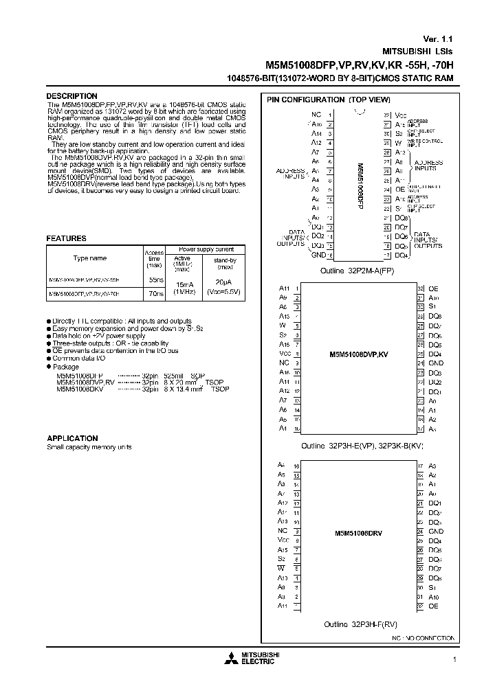 M5M51008DFP_84536.PDF Datasheet