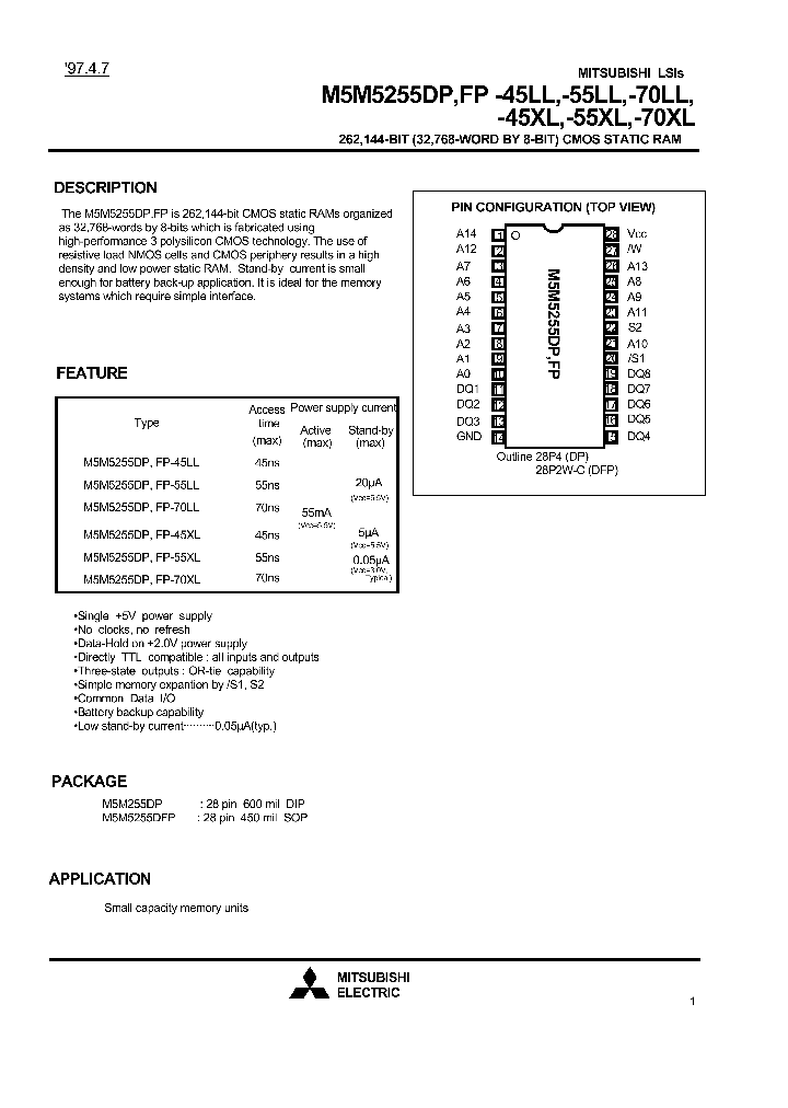 M5M5255DP-45LL_87420.PDF Datasheet