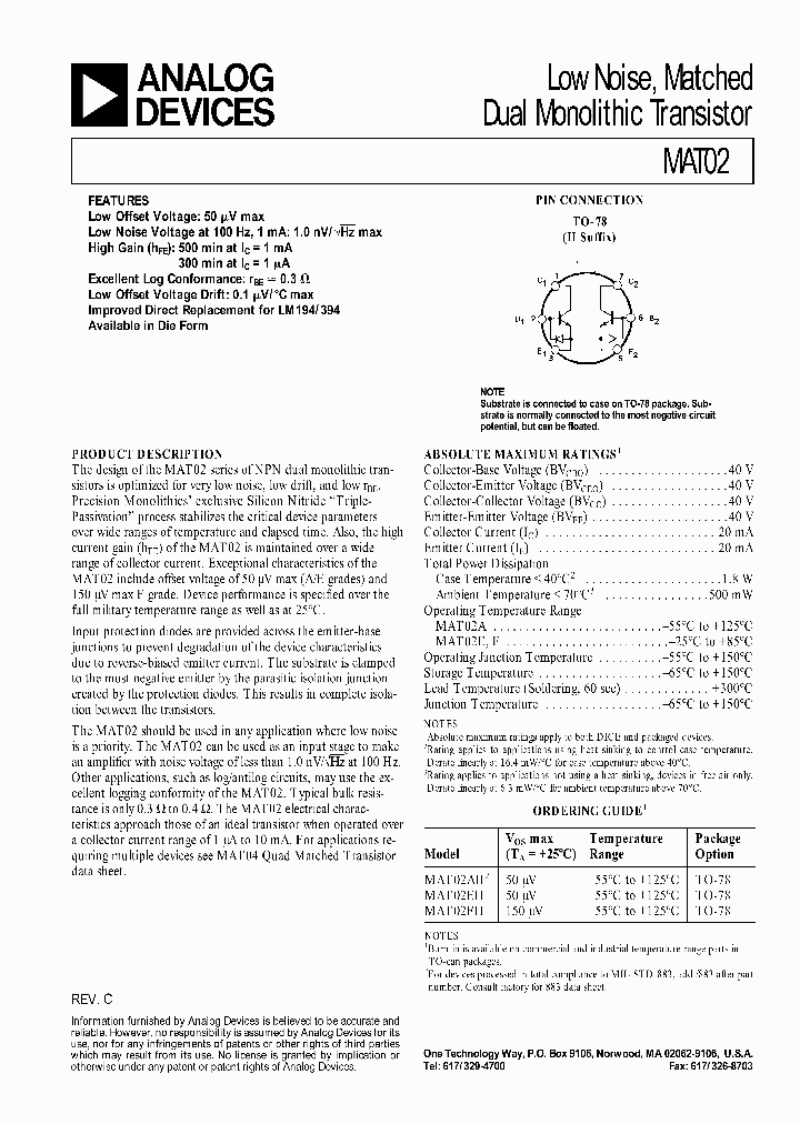 MAT02EH_138288.PDF Datasheet