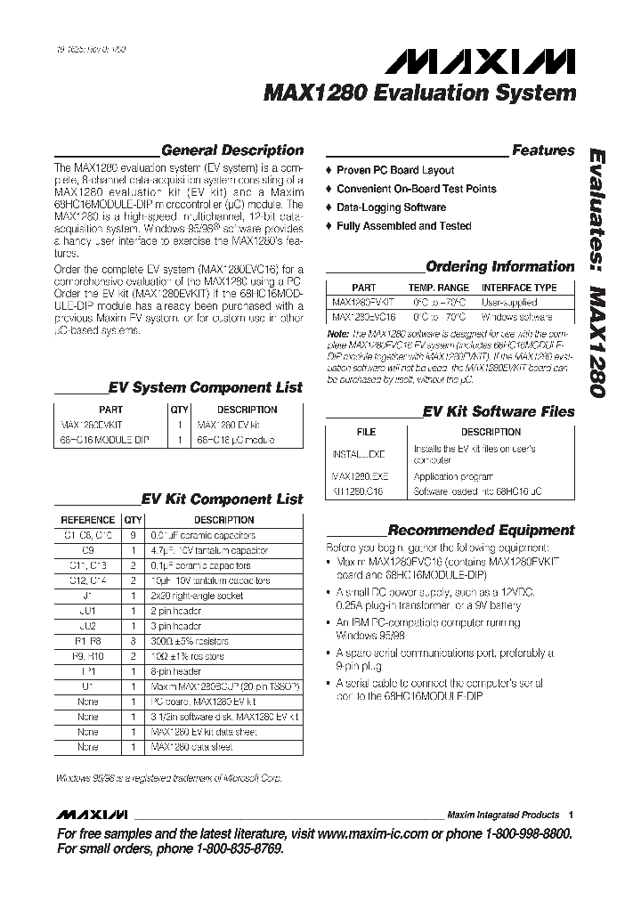 MAX1280EVC16_50219.PDF Datasheet