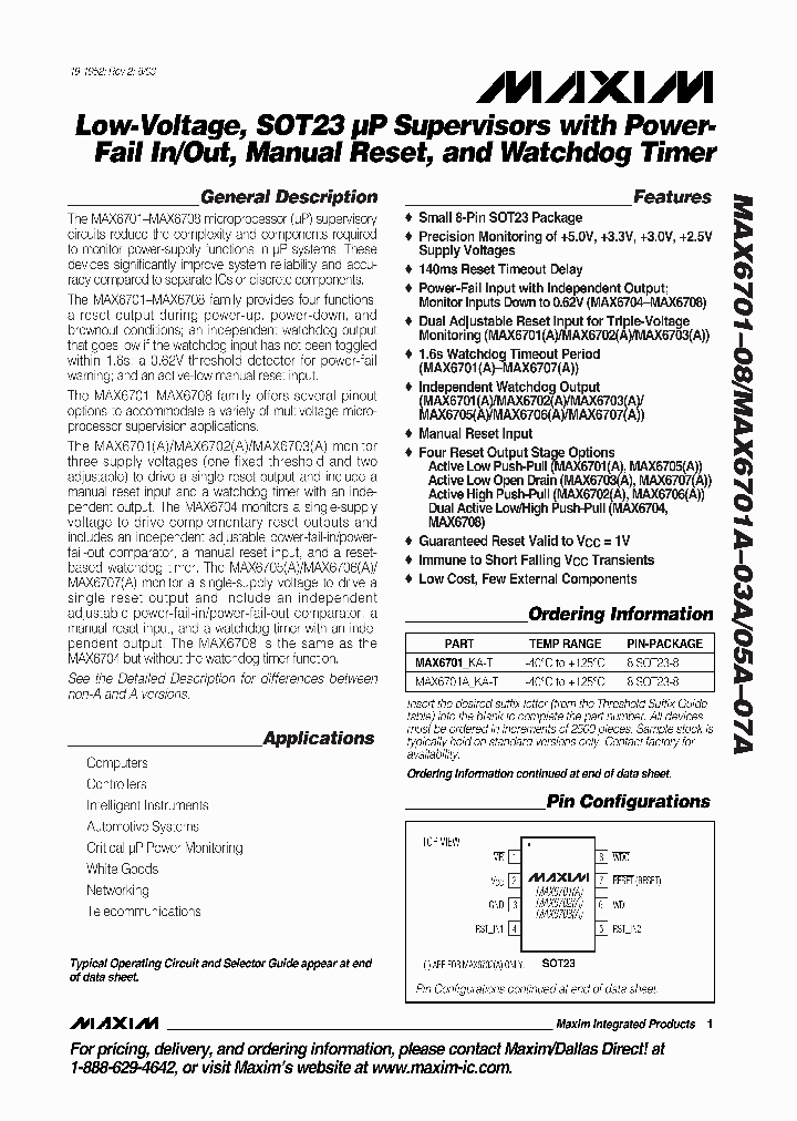 MAX6701_101374.PDF Datasheet
