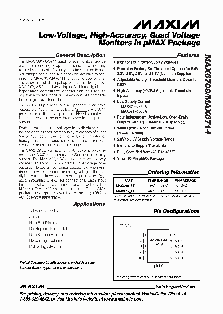 MAX6709_101391.PDF Datasheet