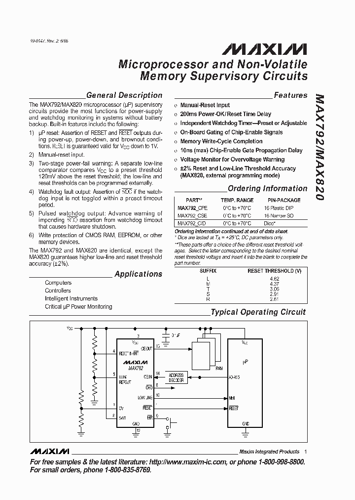 MAX792_116724.PDF Datasheet