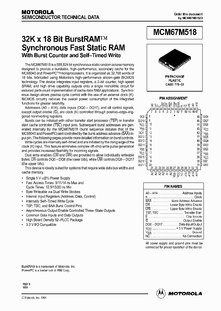 MCM67M518_152688.PDF Datasheet