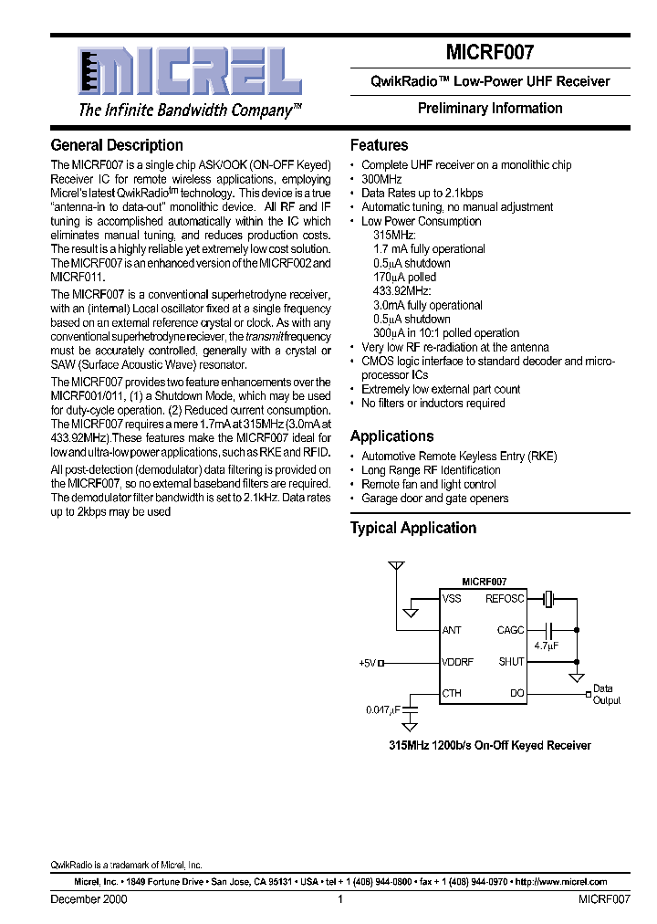 MICRF007BM_94074.PDF Datasheet