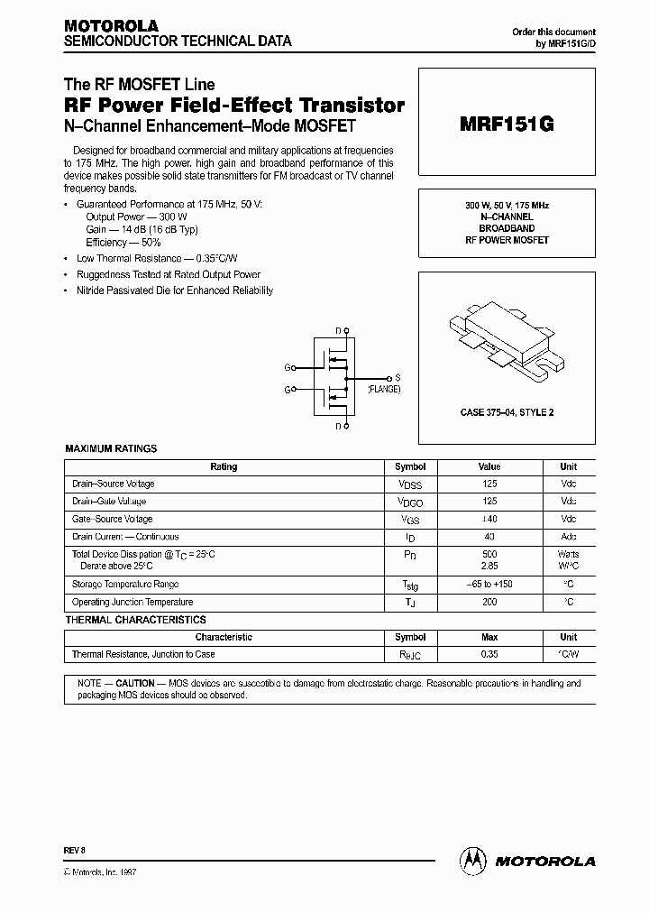 MRF151G_41816.PDF Datasheet