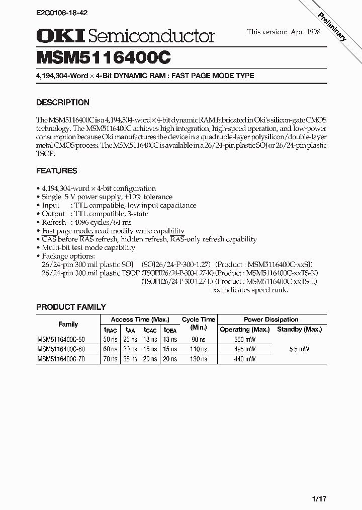 MSM5116400C_107097.PDF Datasheet