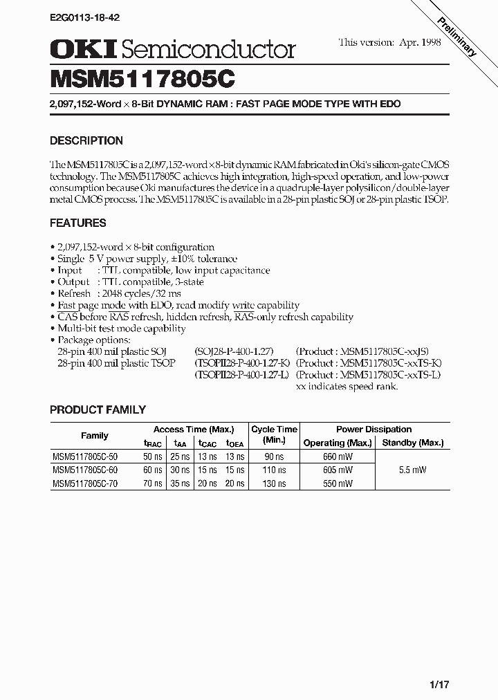 MSM5117805C_174402.PDF Datasheet