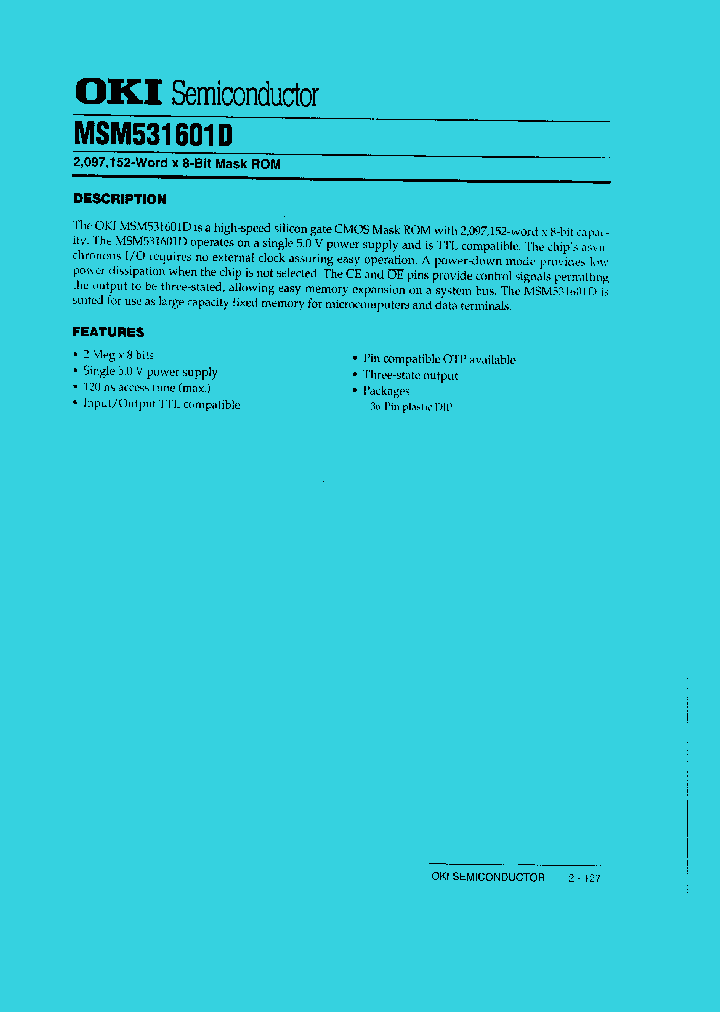 MSM531601D_32883.PDF Datasheet